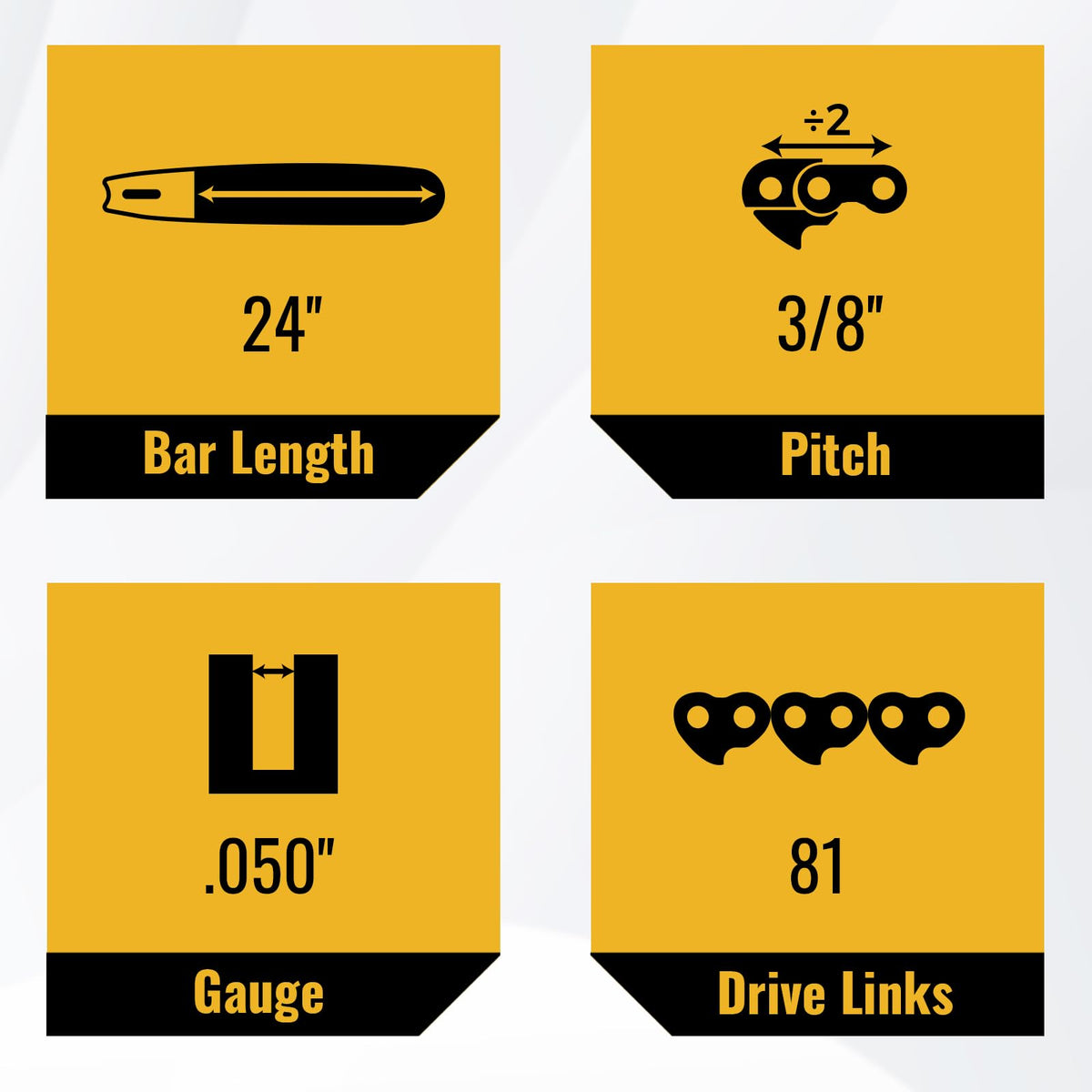 3 Pack 24 Inch Chainsaw Chain 81 Drive Links F931745