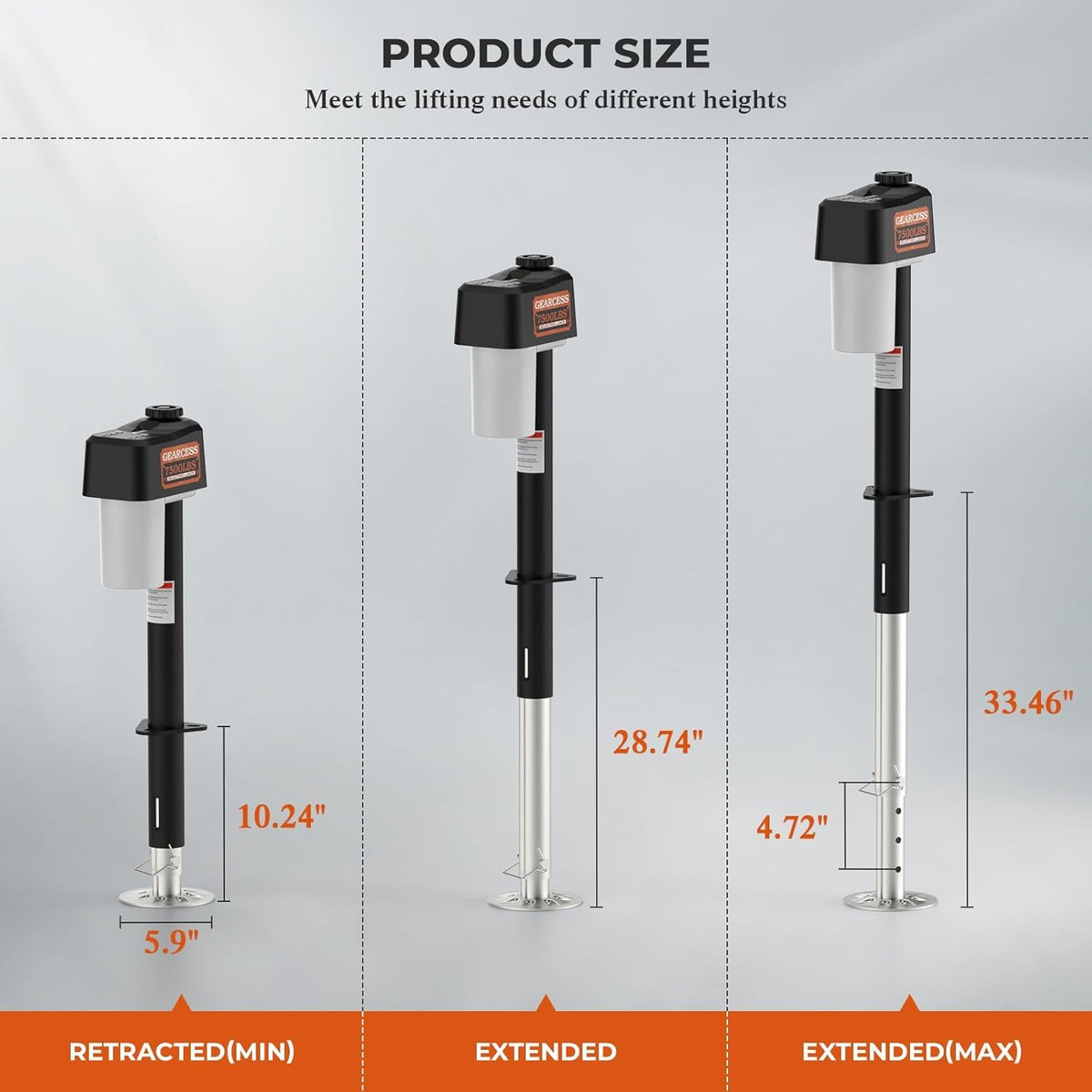 Electric Trailer Jack 7500LBS with Remote E167