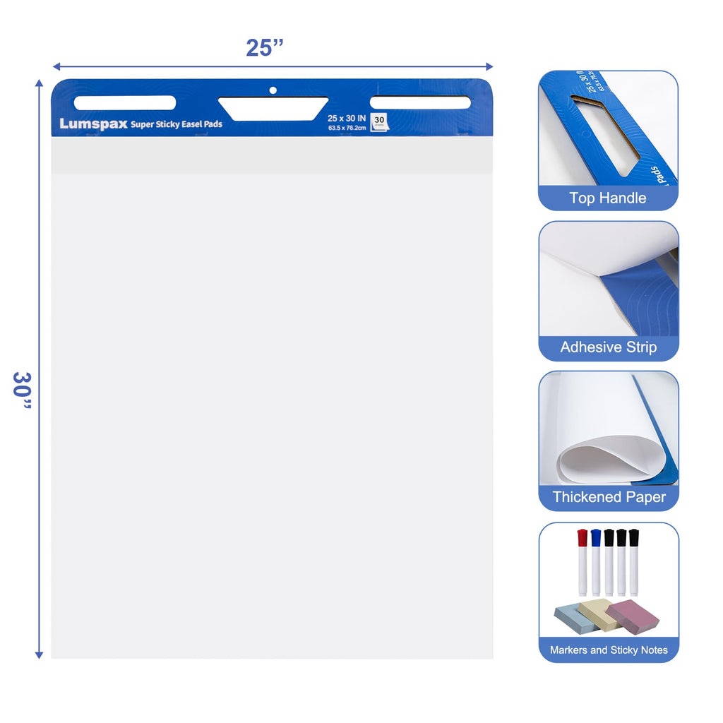Bleedproof Self-Adhesive Easel Pads 25 x 30 Inches 3 Pads F473560