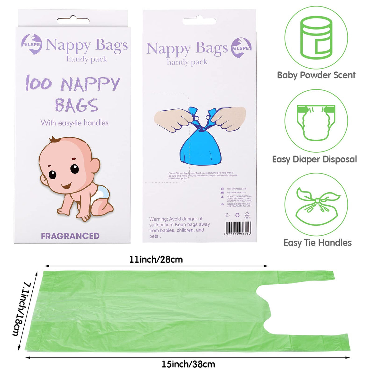 1600 Count Scented Disposable Diaper Bags T737357