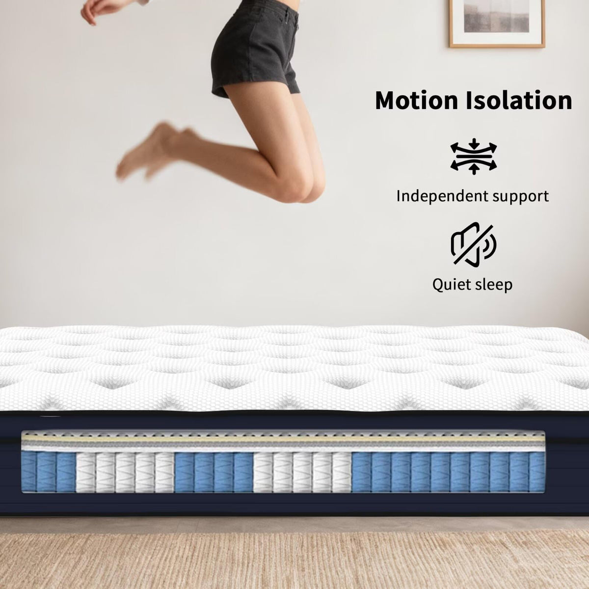14 Inch Hybrid Green Tea Cooling Gel Memory Foam Mattress Y534