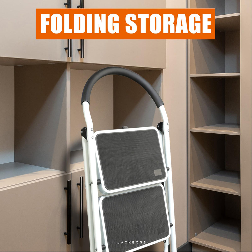 2 Step Folding Lightweight Step Stool with Anti-Slip Pedal 400 lbs Capacity Y212411