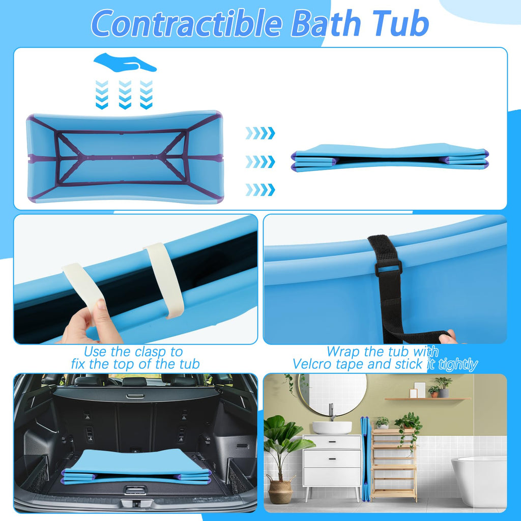 Collapsible Extra Large Dog Bathtub with Drainage Pipe Z3463