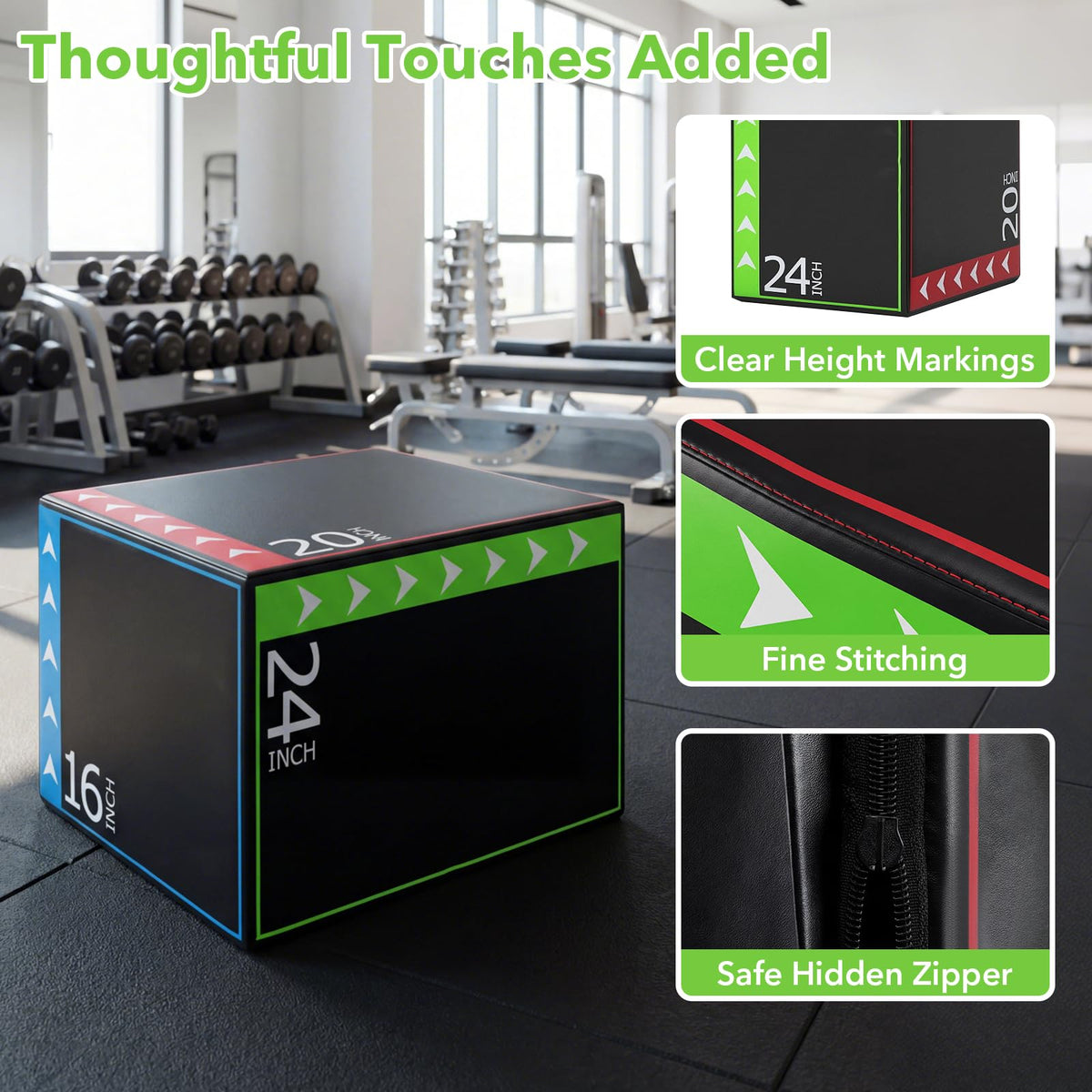 3-in-1 Foam Plyometric Jump Box with Non-Slip Cover U9692