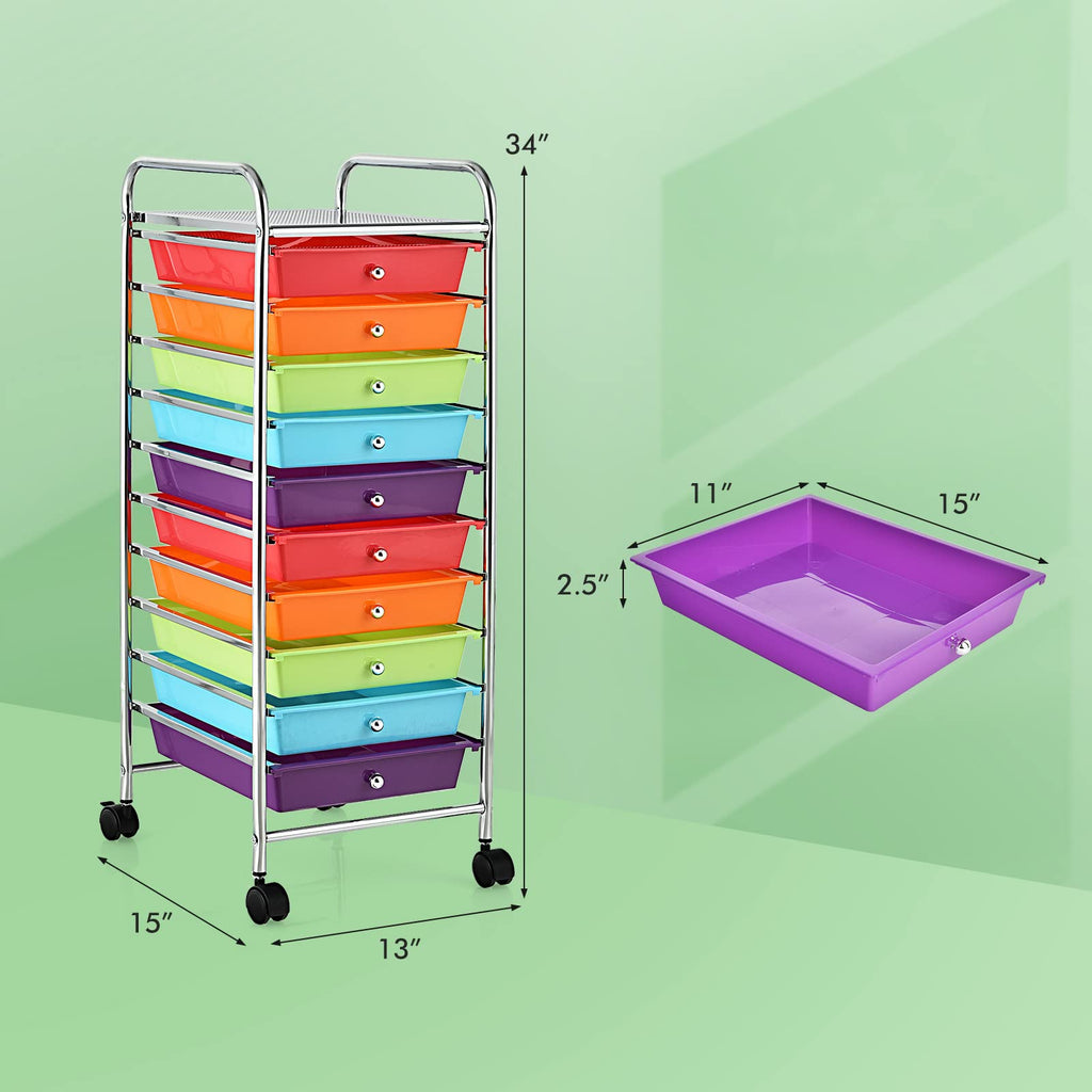 10 Drawer Rolling Storage Cart B107564