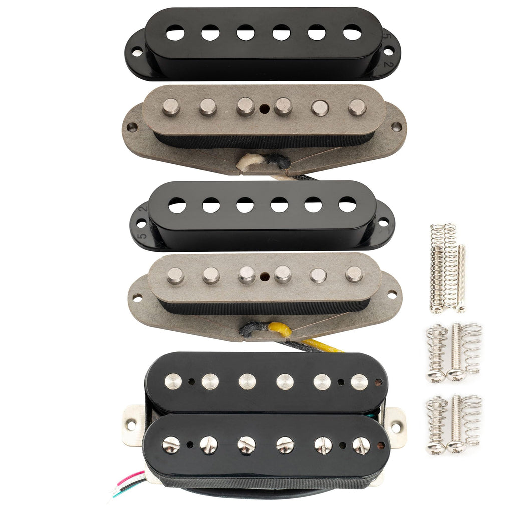 Alnico 5 Staggered Guitar Pickups Set Black A702