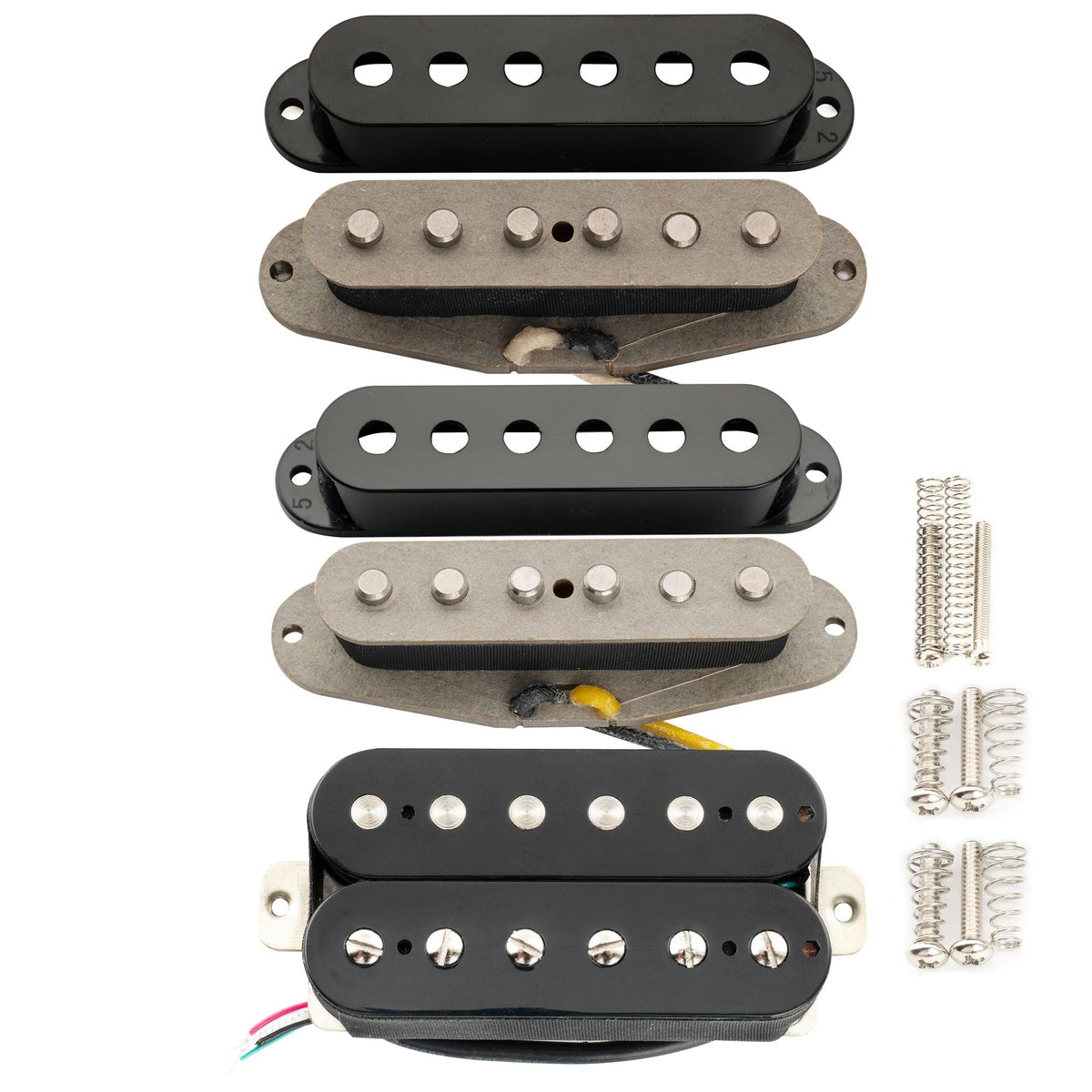 Alnico 5 Staggered Guitar Pickups Set Black A702
