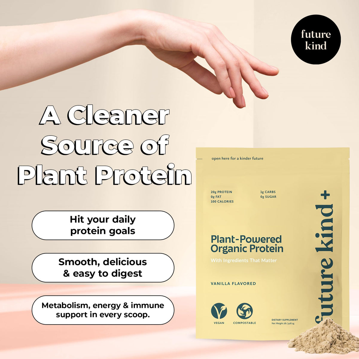 Vegan Protein Powder Vanilla 34 Servings K7361