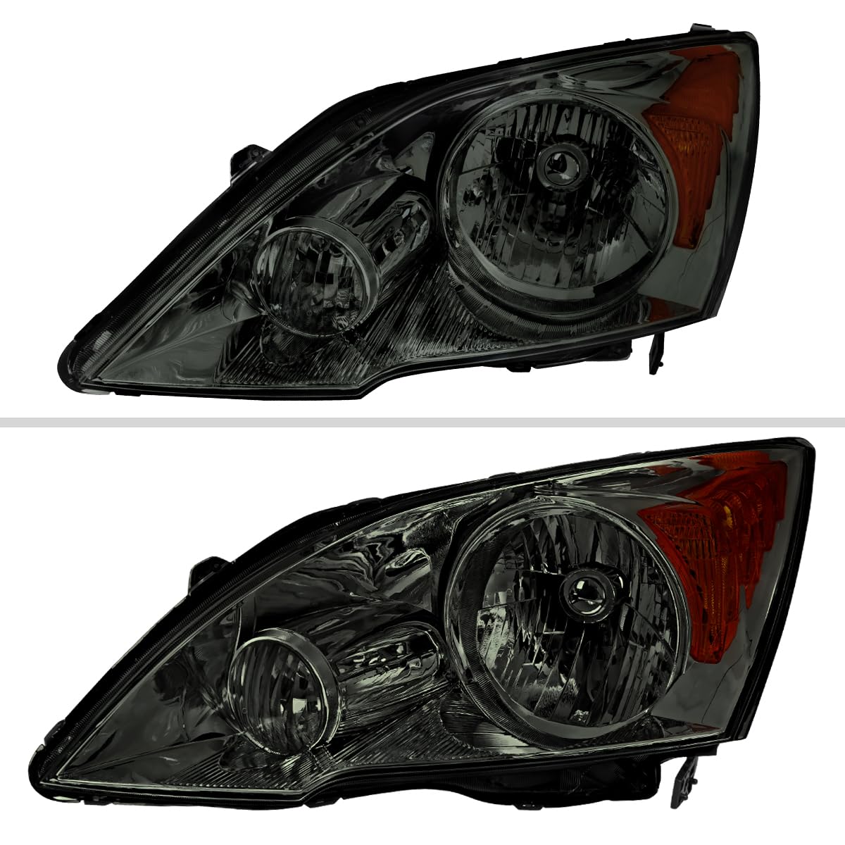 Chrome Housing Smoke Lens Headlights K9930