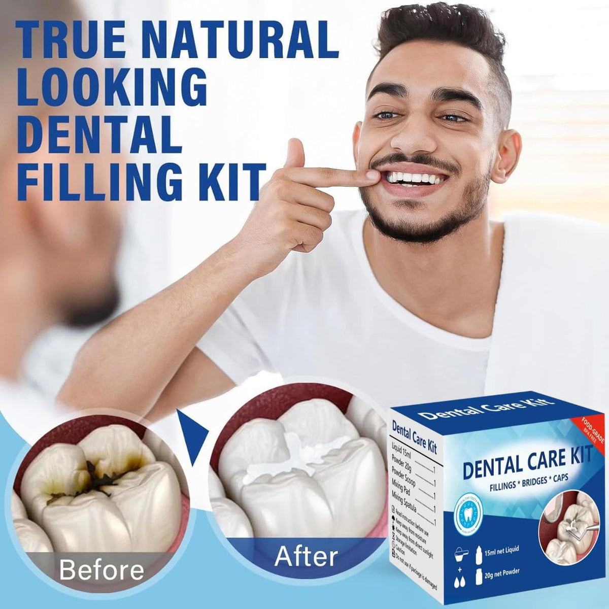 Temporary Teeth Replacement Zinc Oxide Eugenol Dental Kit 4 Pcs A888376