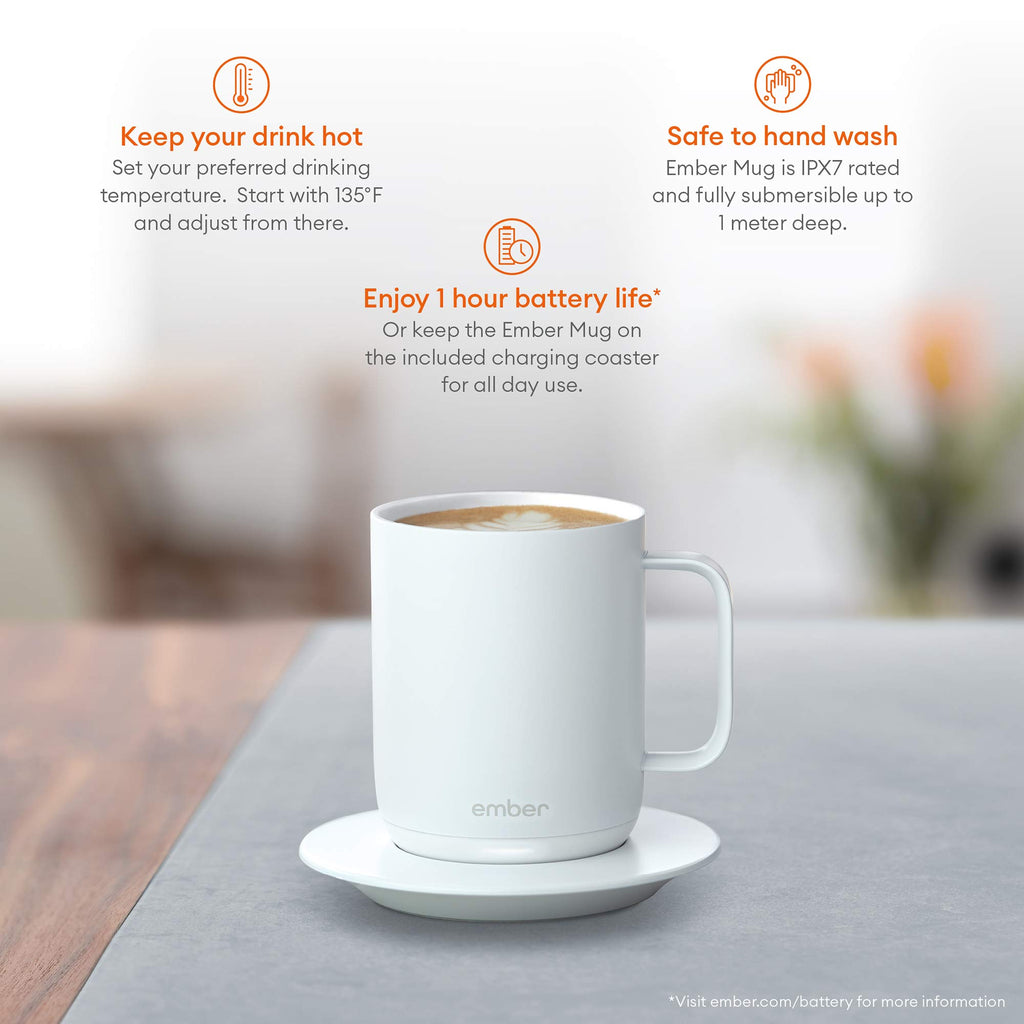White 10 Ounce Temperature Control Smart Mug F986819