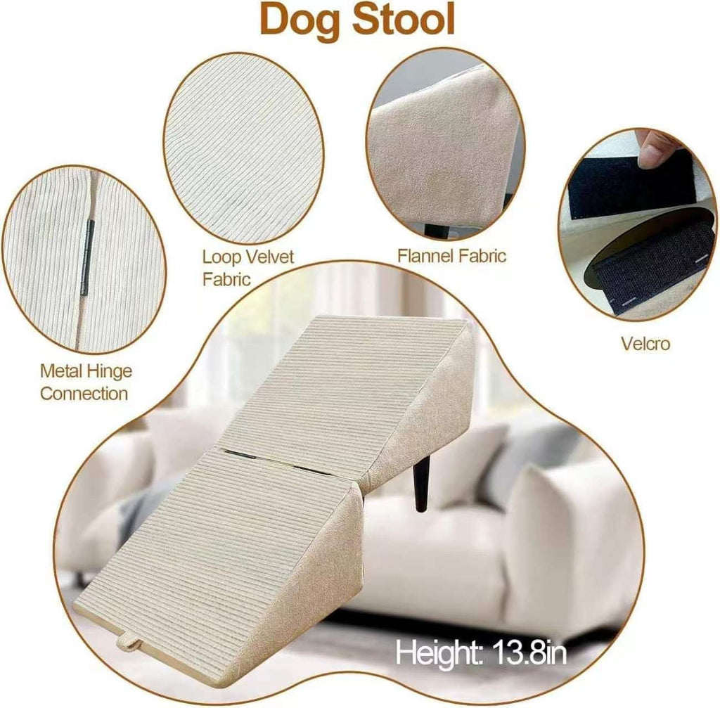 Foldable Dog Ramp Convertible Dog Steps Ottoman L989