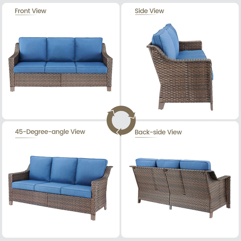 Brown PE Wicker Outdoor Sofa K51178