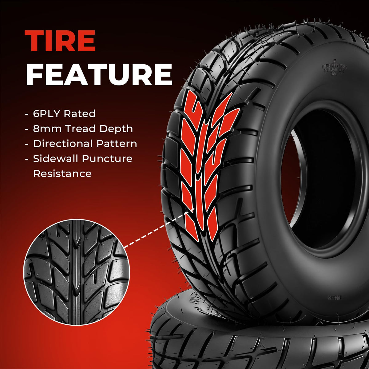 19x7-8 All-Terrain ATV UTV Tires Set of 2 L51179