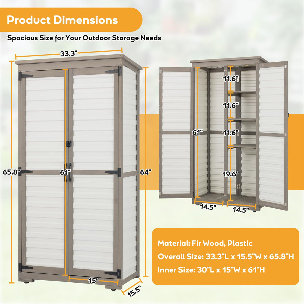 Outdoor Storage Cabinet with Adjustable Shelves O4533