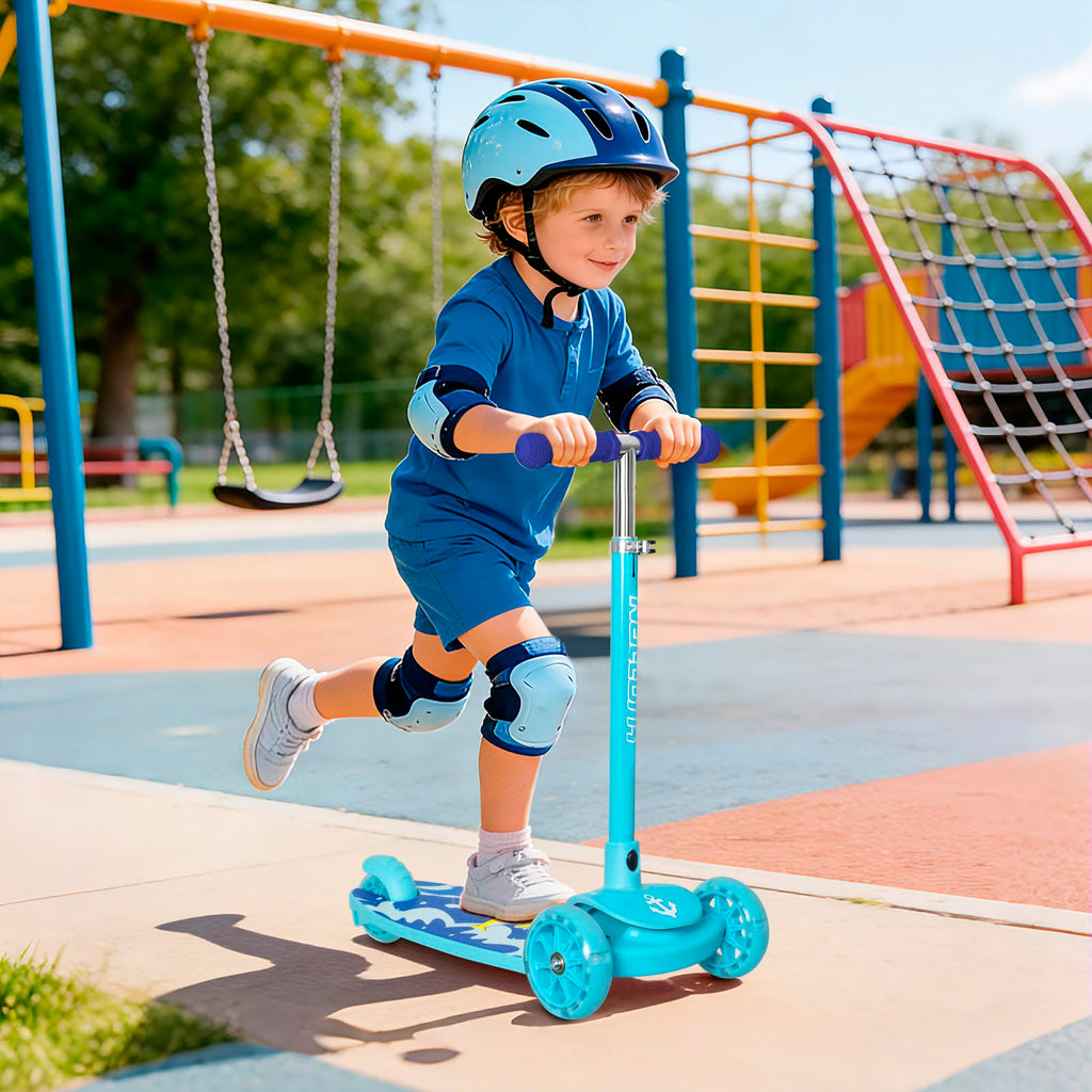 3-Wheel Toddler Kick Scooter with Light-Up Wheels H288