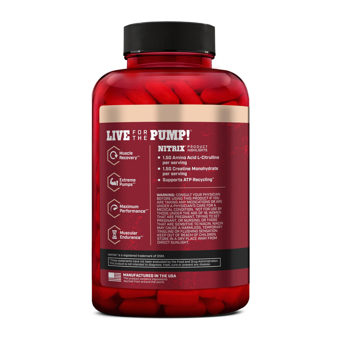 Nitric Oxide Workout Supplement, 180 Tablets C168