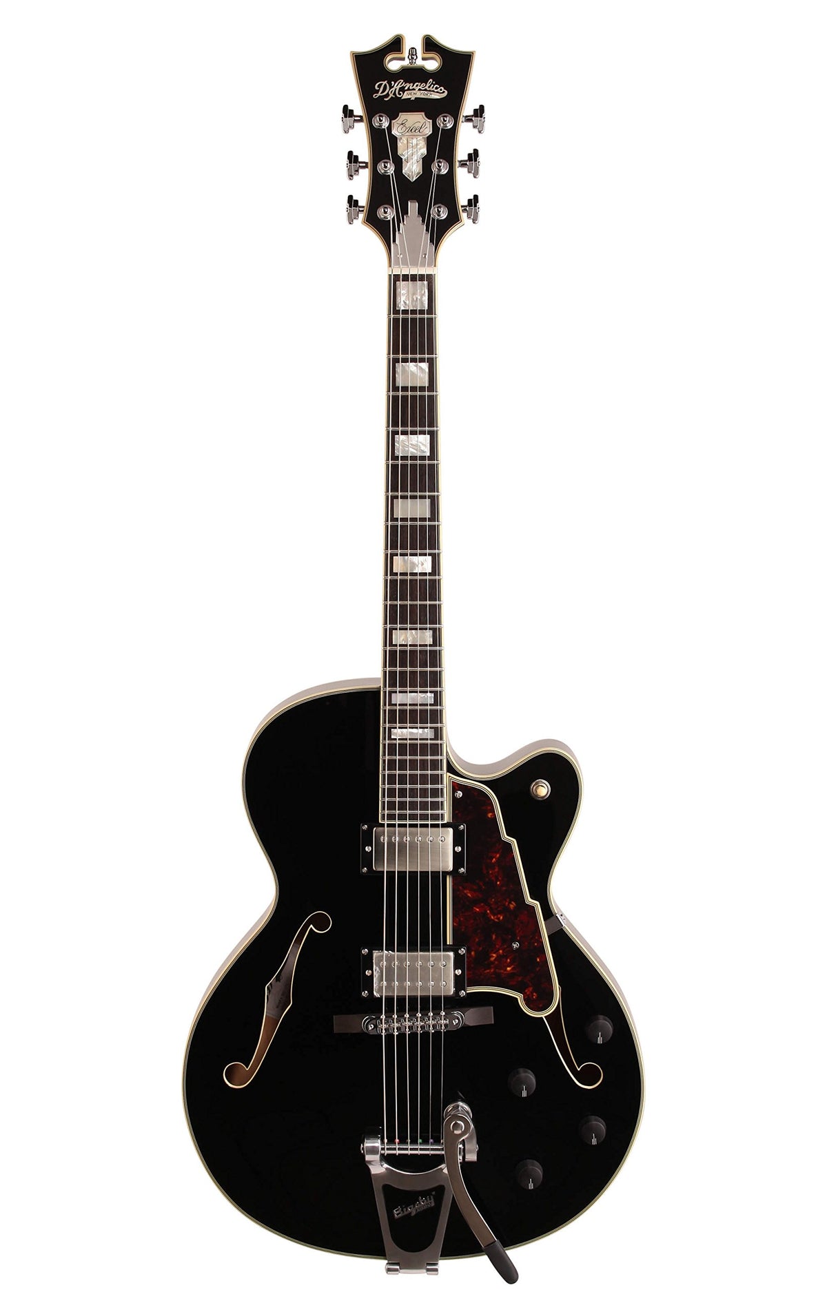 Black Archtop Hollowbody Electric Guitar H513