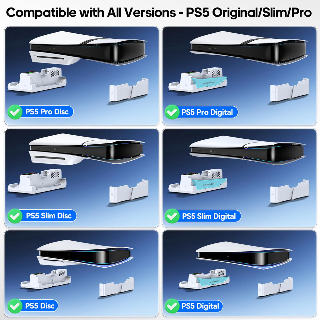 PS5 Horizontal Stand and Cooling Station with Controller Charging Station L13417