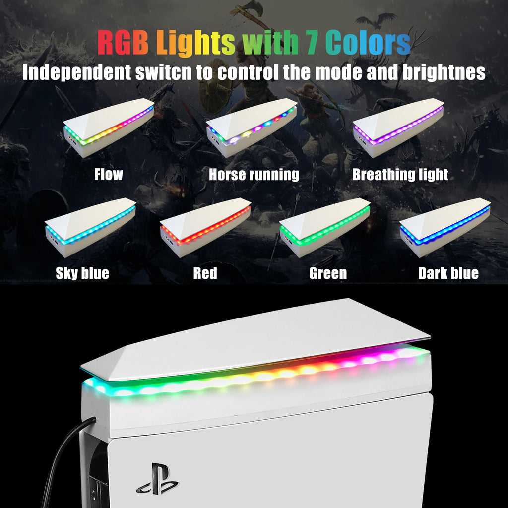 Console Cooling Fan with Dust Cover Colorful LED Light J892