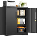 Black Metal Storage Cabinet with Locking Doors and Shelves K9171