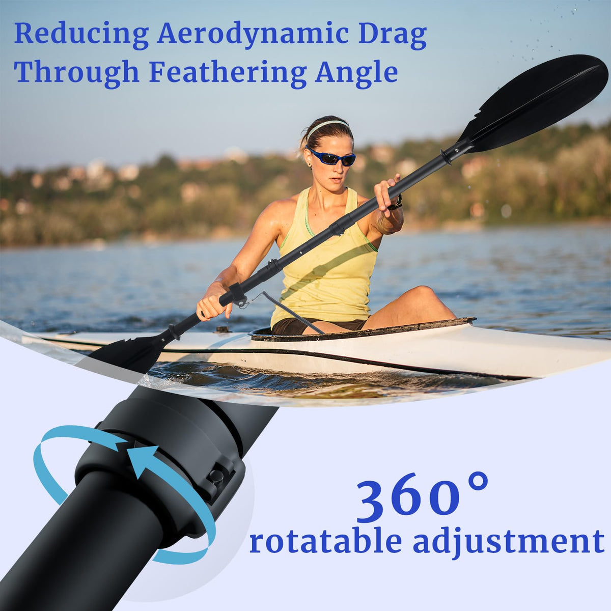 Adjustable Kayak Paddle with Paddle Leash P930