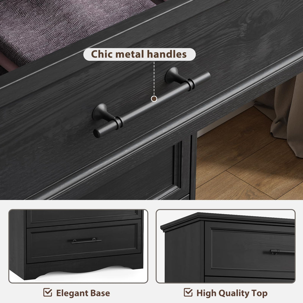 Black 6 Drawer Dresser N8285