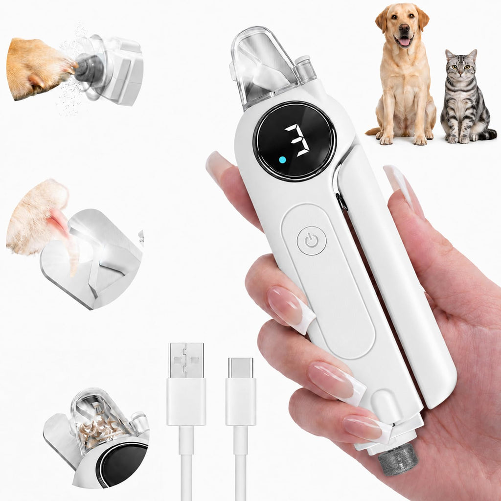 2-in-1 Quiet Electric Pet Nail Clipper & Grinder with Light W835577