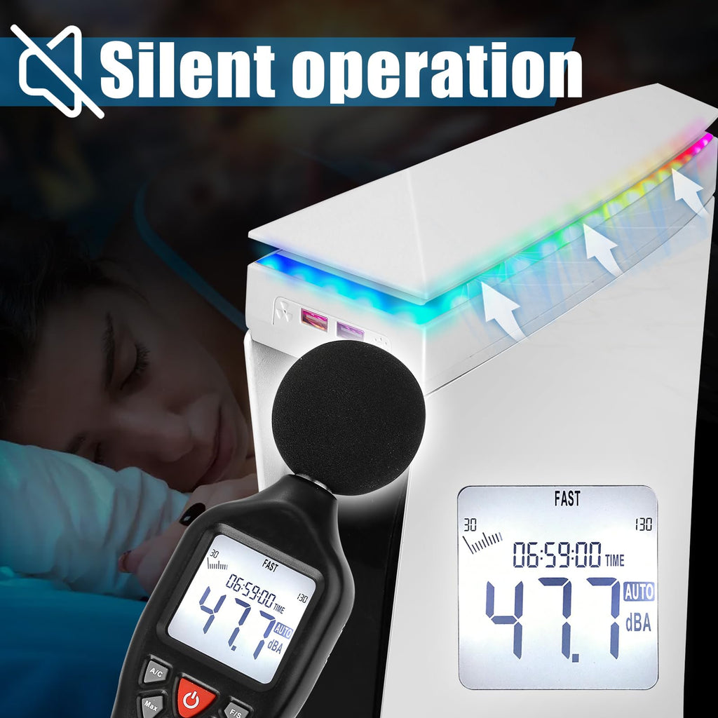 Console Cooling Fan with Dust Cover Colorful LED Light J892