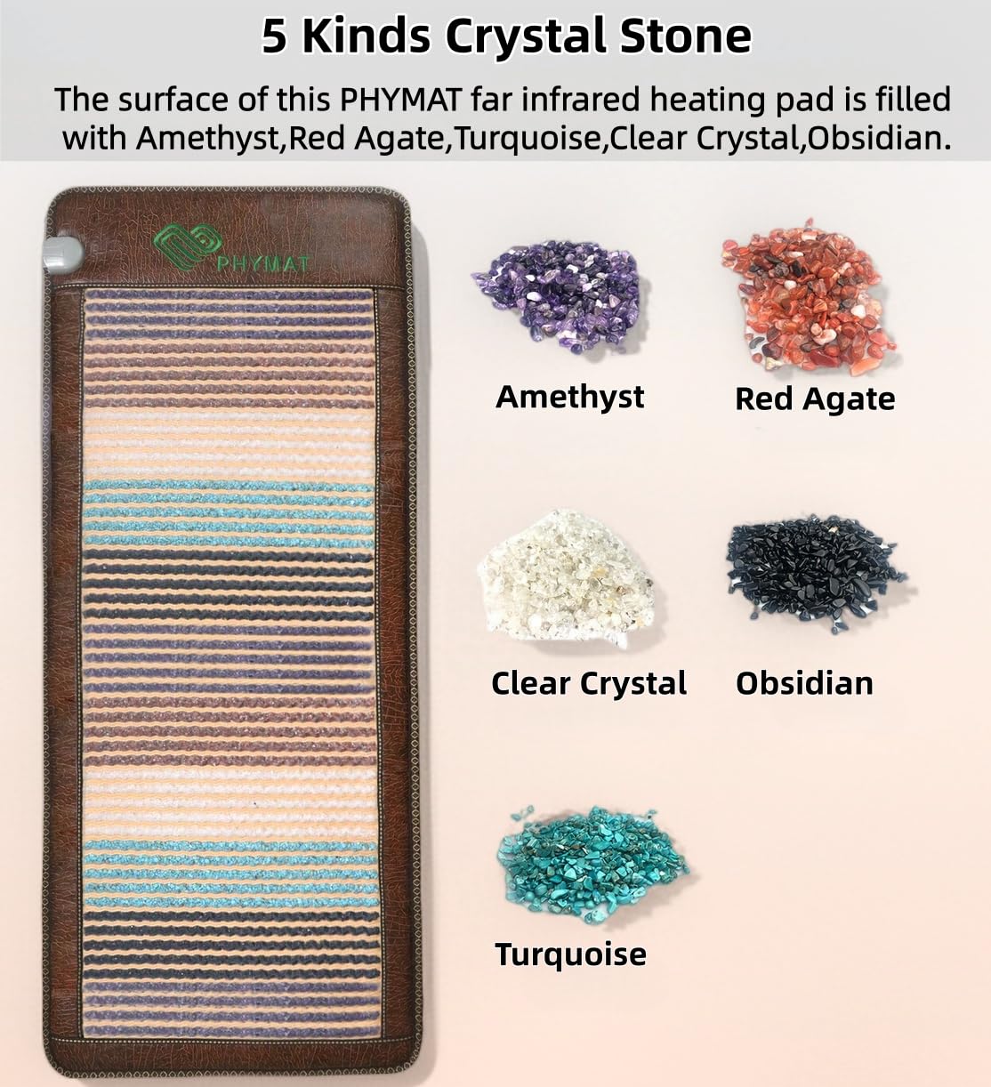 5-Gemstone Far Infrared Heating Mat I1388