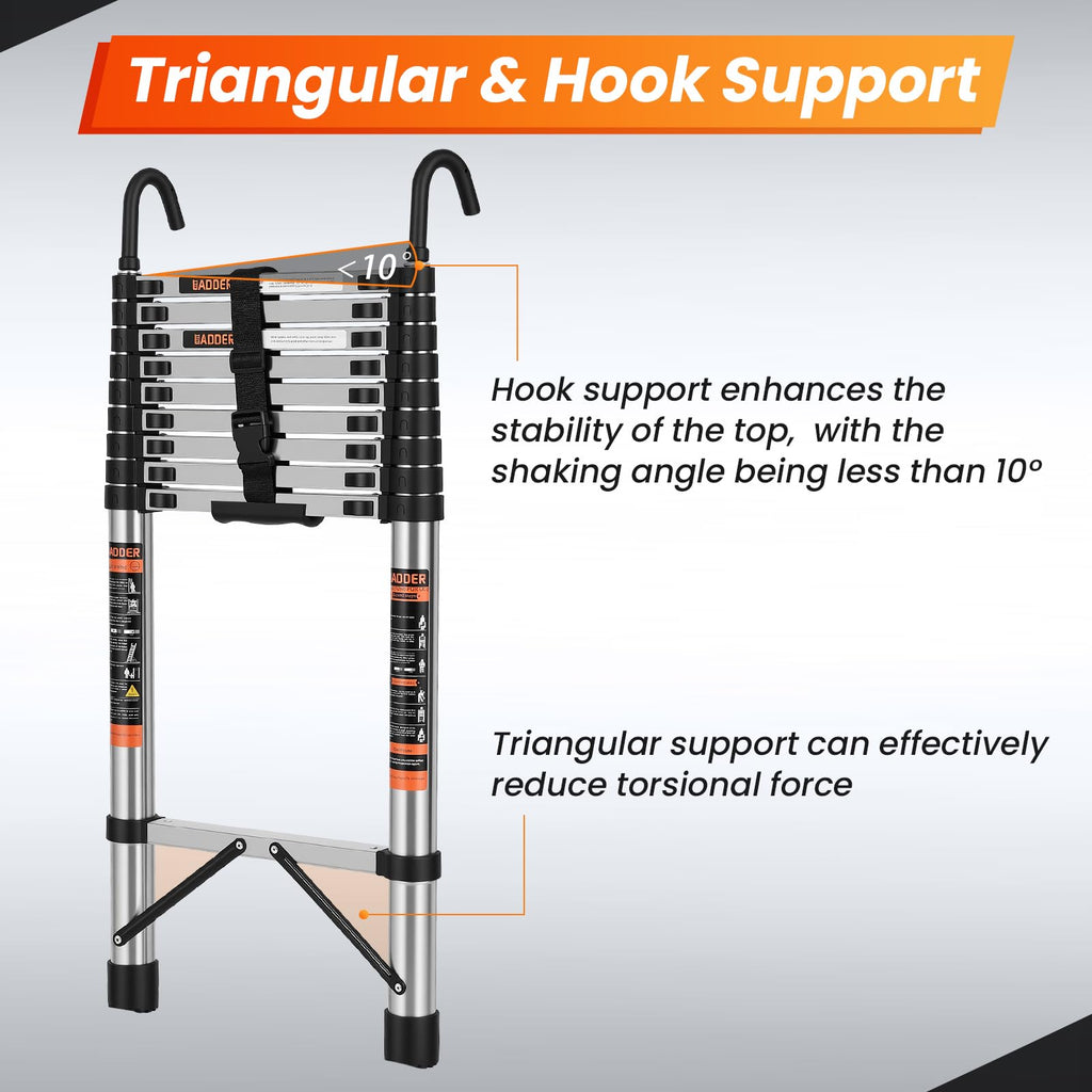 12.5 FT Telescoping Ladder with Hooks L9290