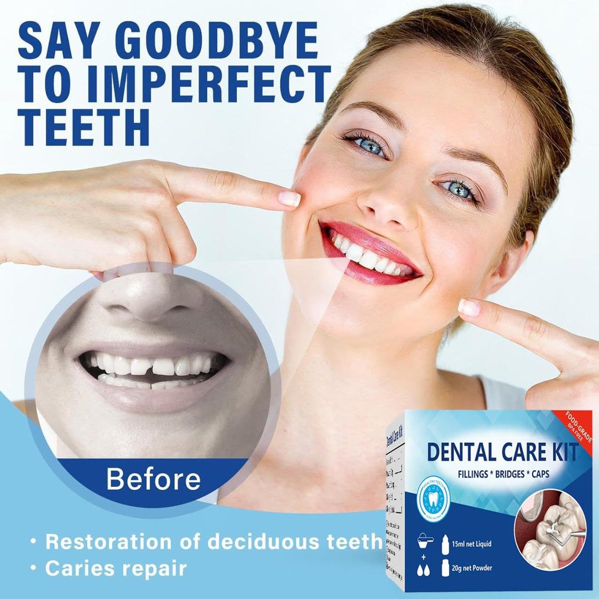 Temporary Teeth Replacement Zinc Oxide Eugenol Dental Kit 4 Pcs A888376
