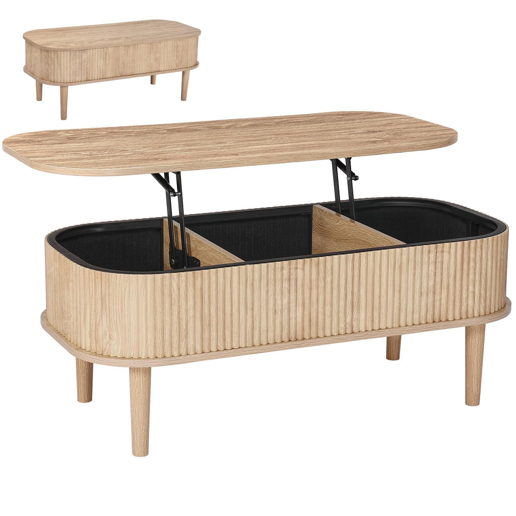 Natural Lift Top Coffee Table with Storage Q743