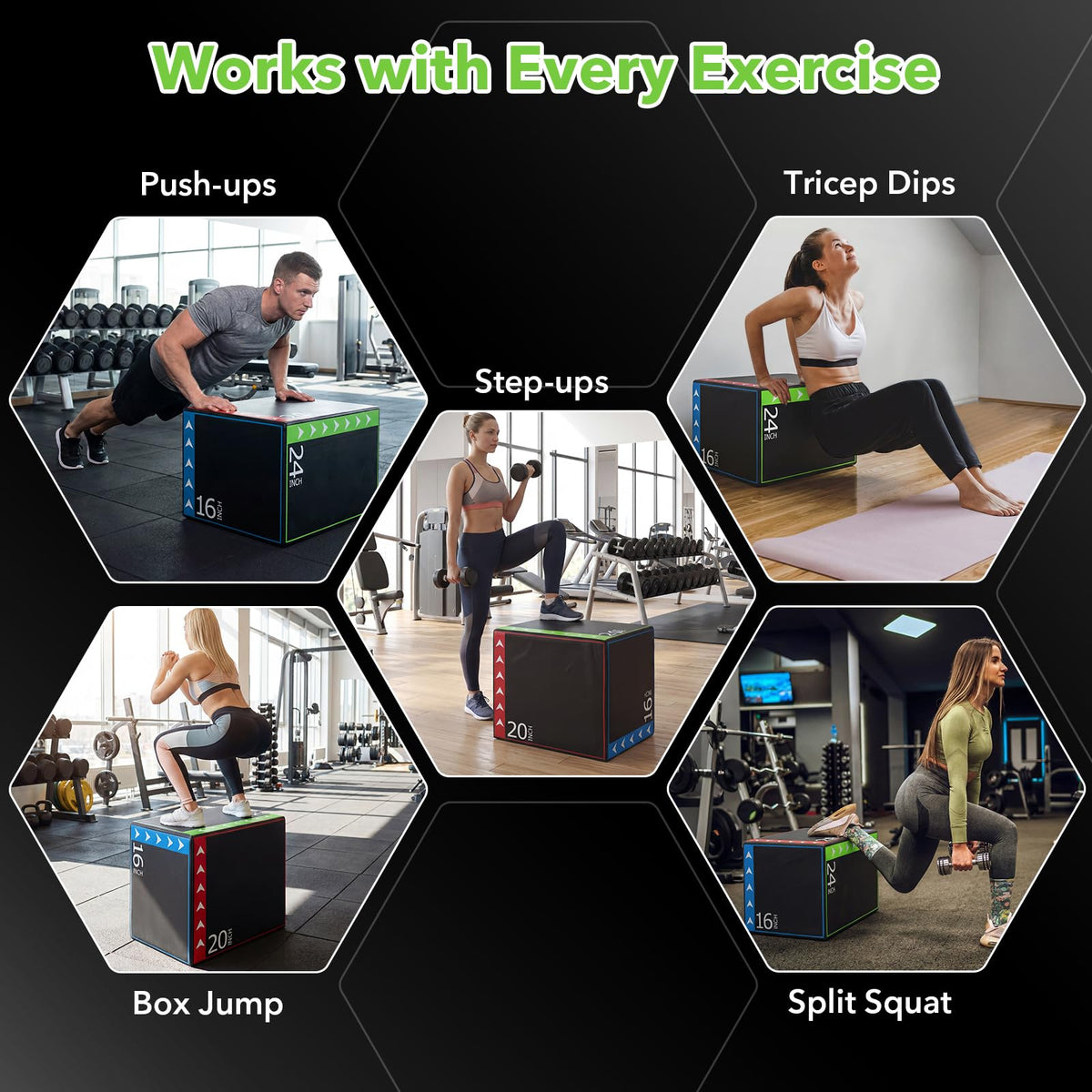 3-in-1 Foam Plyometric Jump Box with Non-Slip Cover U9692