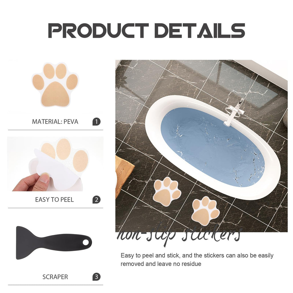 Gold Dog Paw Bathtub Sticker 20 Pack V15312