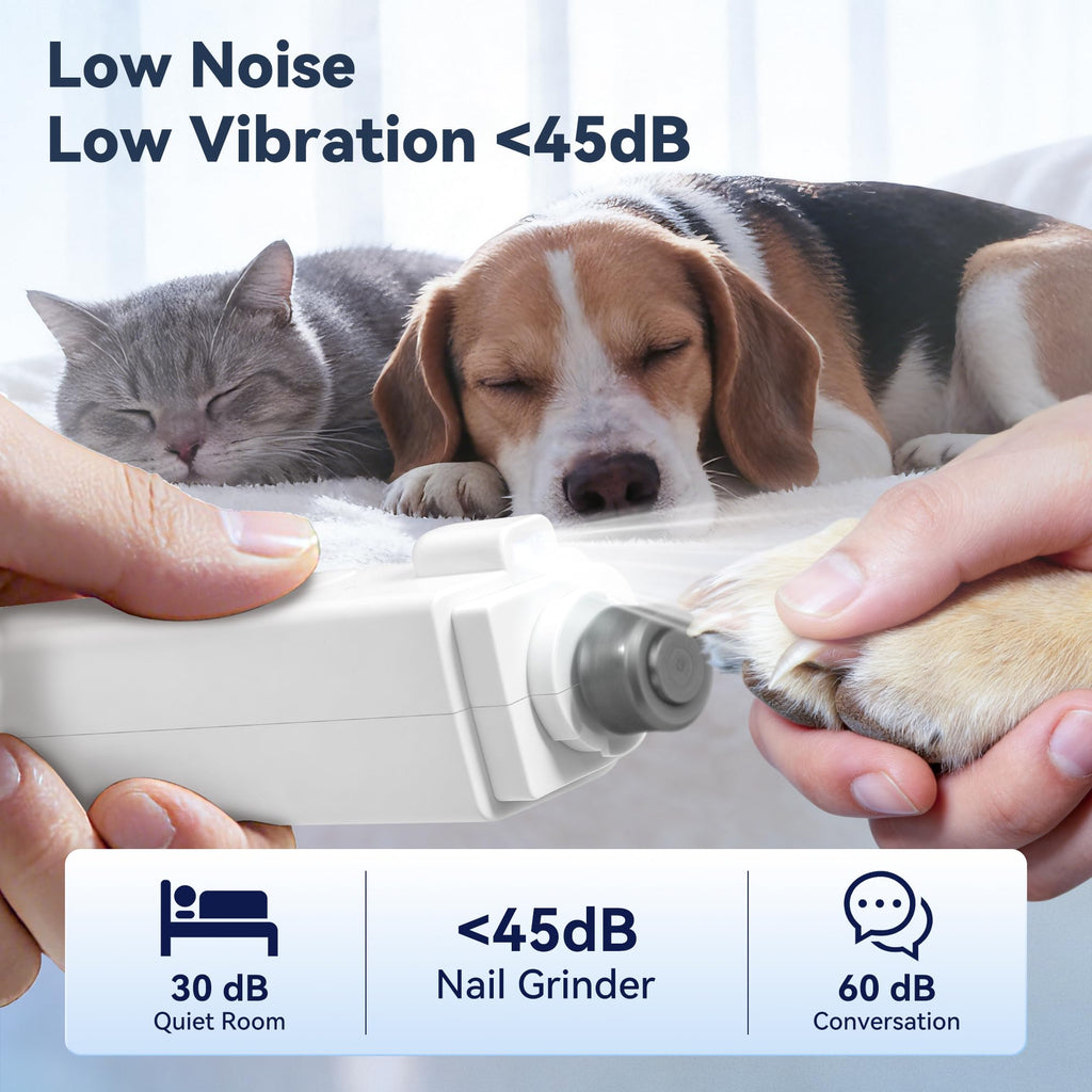 2-in-1 Quiet Electric Pet Nail Clipper & Grinder with Light W835577