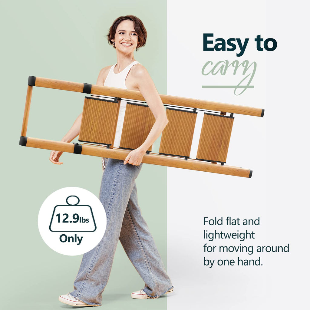 4 Step Ladders, 300lbs Load, 36'' Top Step, Wood Grain H680266