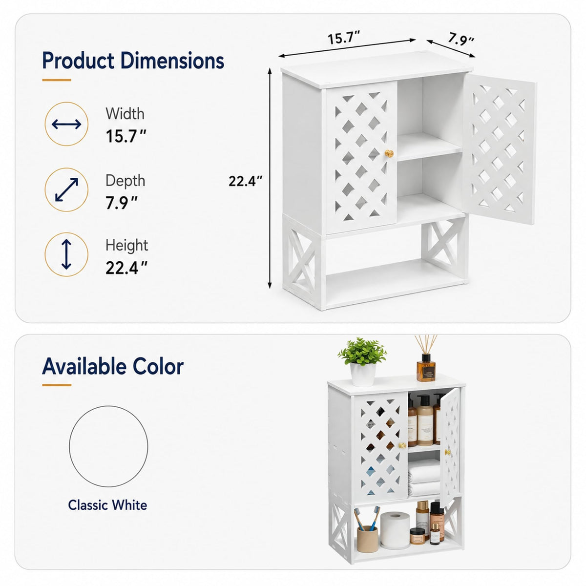 Bathroom Medicine Cabinet with 2 Doors H806030