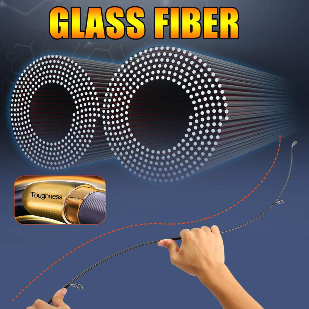 Carbon Glass Composite Fishing Rod with Stainless Steel Line Guides V236
