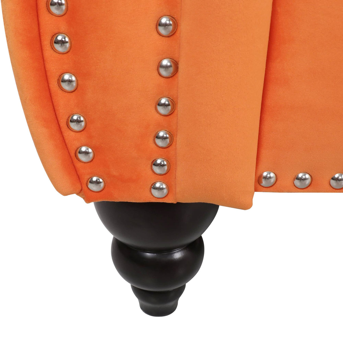 Orange Velvet 3 Seater Sofa Q107512