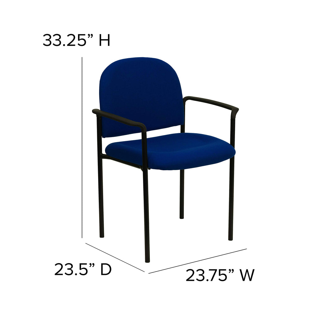 Navy Fabric Stackable Steel Side Chair W633