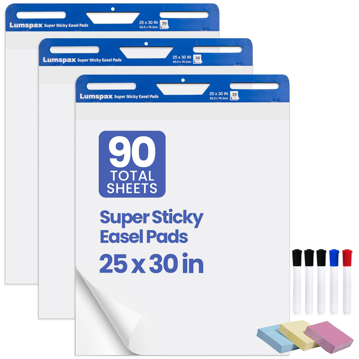 Bleedproof Self-Adhesive Easel Pads 25 x 30 Inches 3 Pads F473560