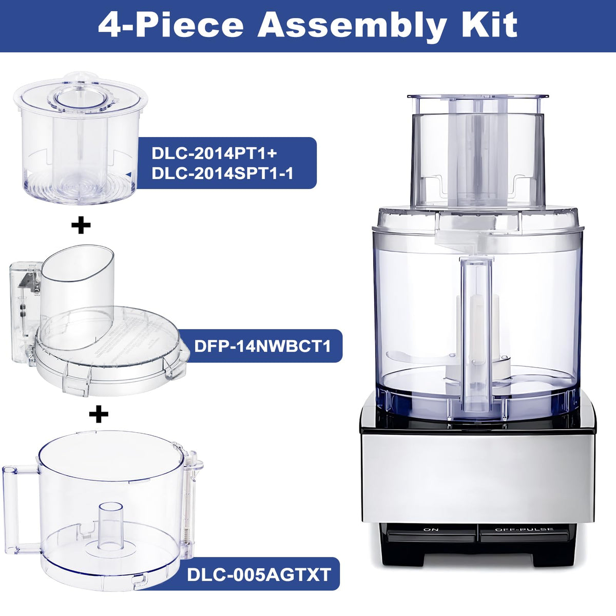 14-cup Food Processor Work Bowl Kit Replacement with Pusher A932