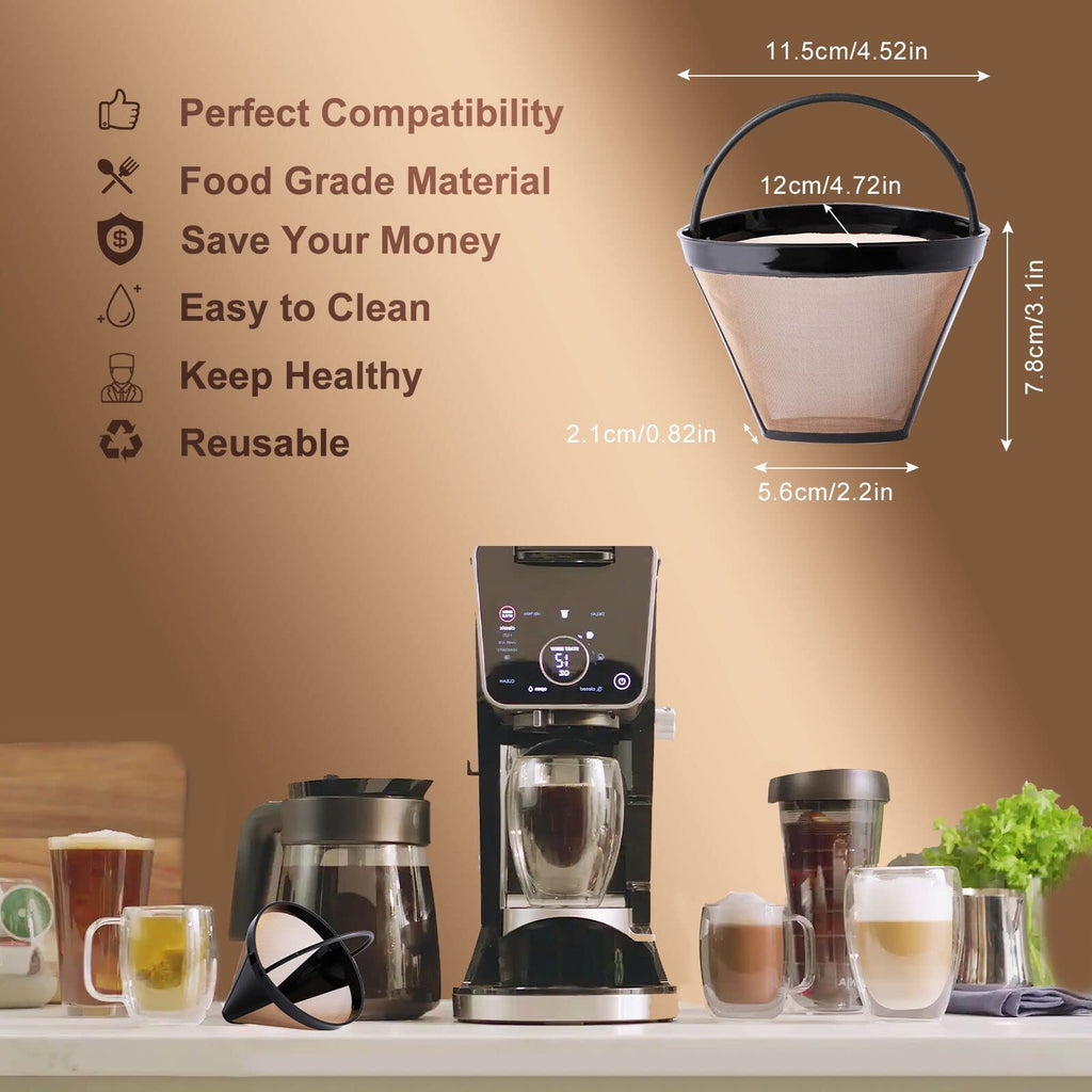 Reusable Cone Coffee Filters #4, 2-Pack 8-12 Cup S749686