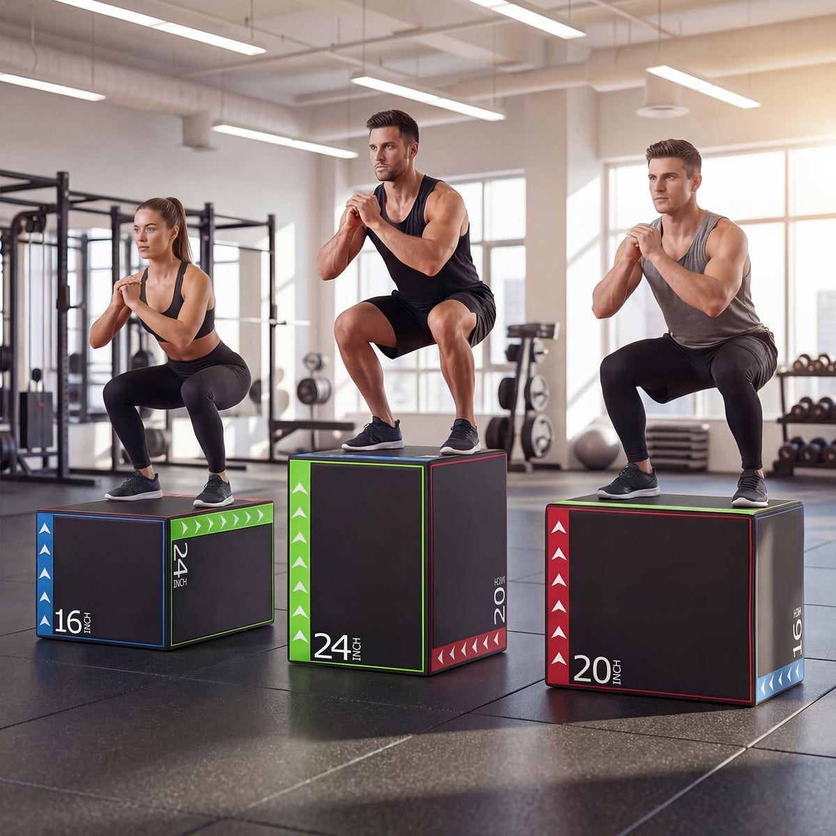 3-in-1 Foam Plyometric Jump Box with Non-Slip Cover U9692
