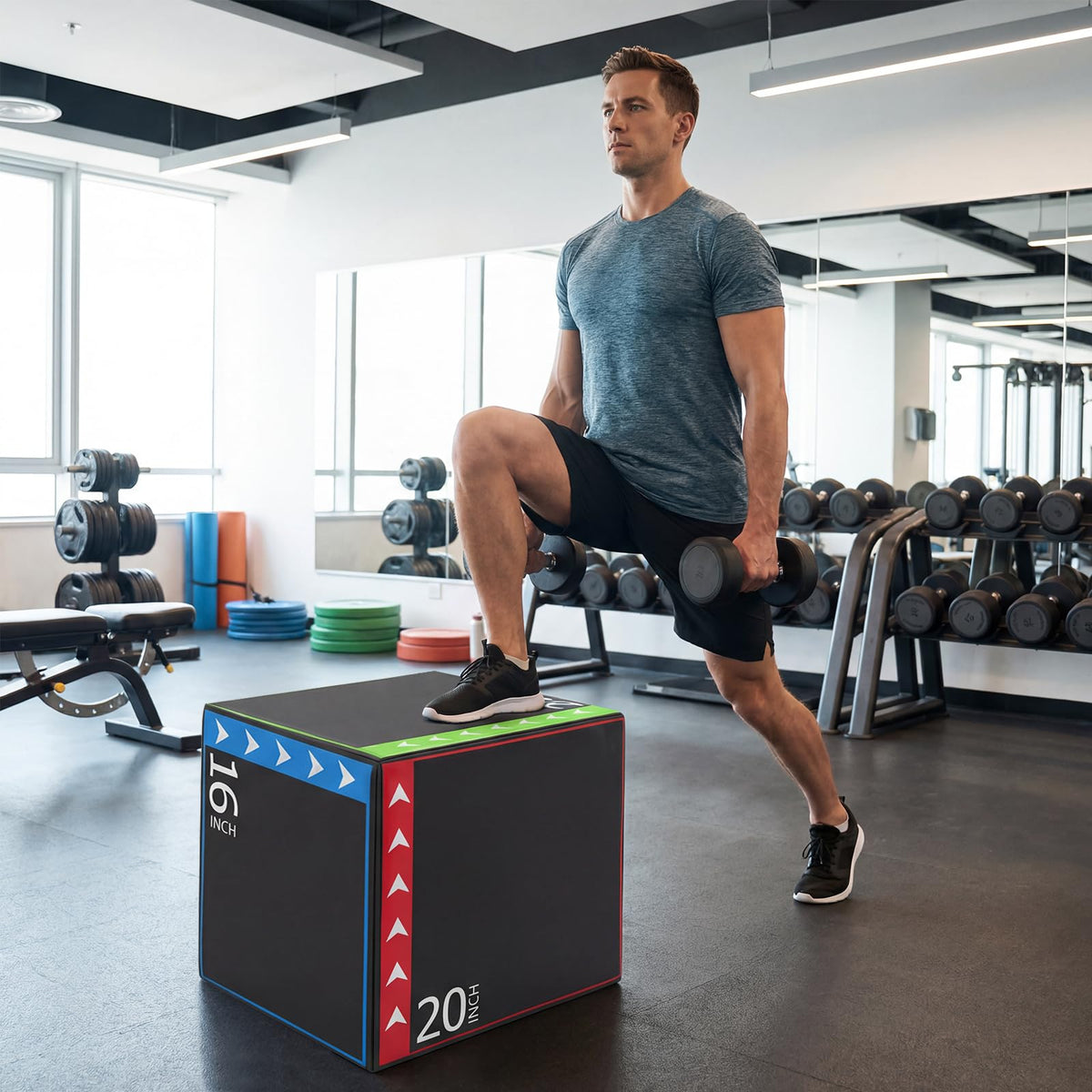 3-in-1 Foam Plyometric Jump Box with Non-Slip Cover U9692