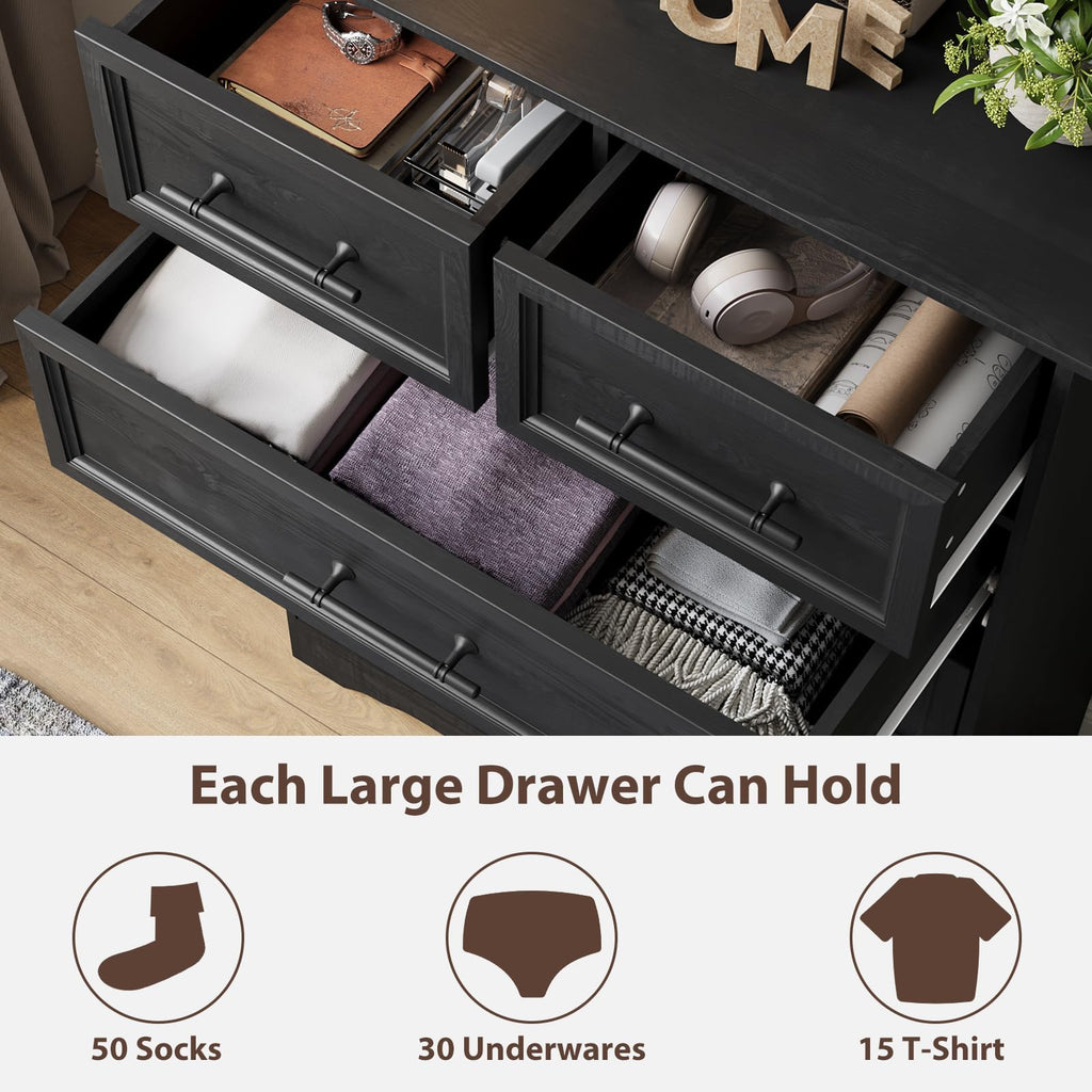 Black 6 Drawer Dresser N8285