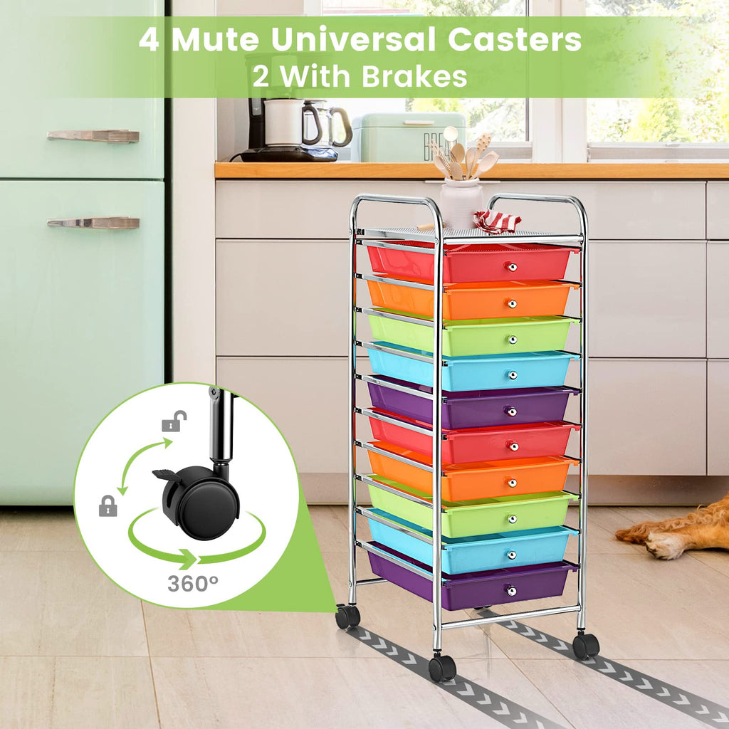 10 Drawer Rolling Storage Cart B107564
