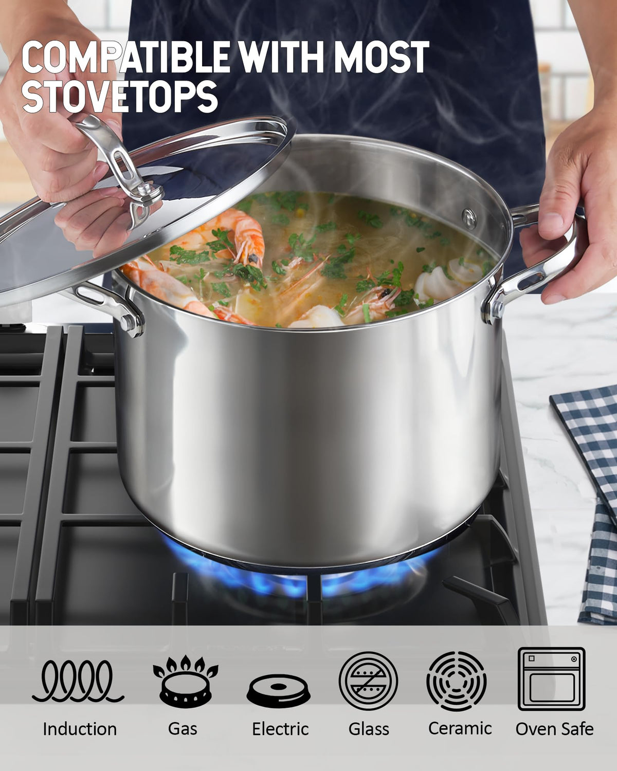 8 Quart Stainless Steel Stock Pot G401
