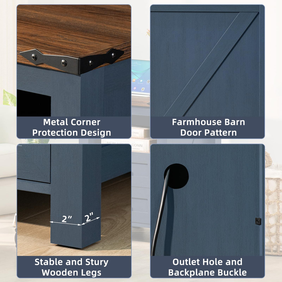 Set of 2 Nightstands with Charging Station and 2 Drawers L195693